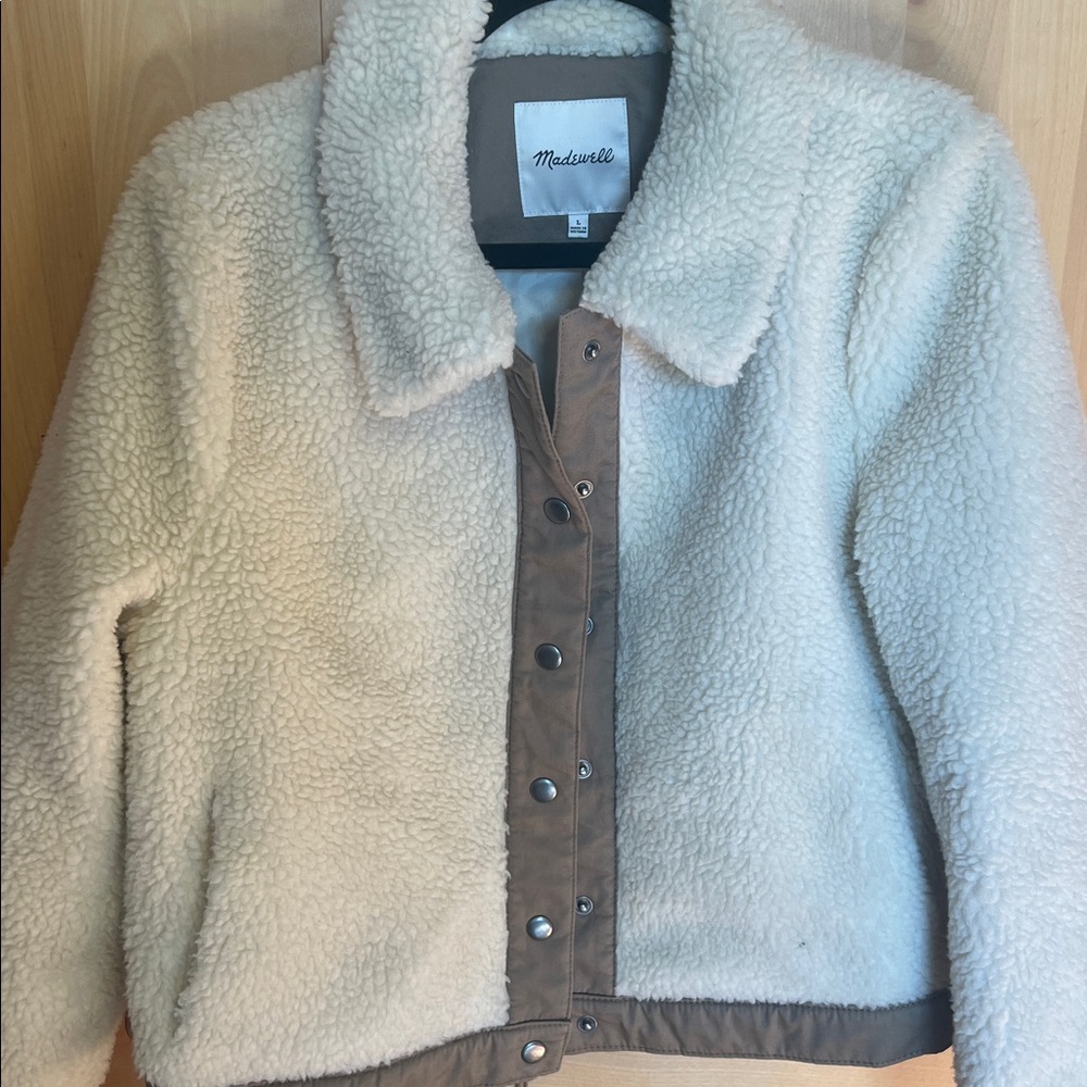 Madewell Cream Teddy Jacket - Picture 3 of 9
